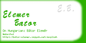 elemer bator business card