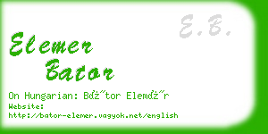 elemer bator business card